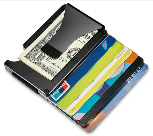 Mens RFID Blocking Slim Money Clip Wallet ID Credit Card Holder Thin Minimalist for him Valentines Day